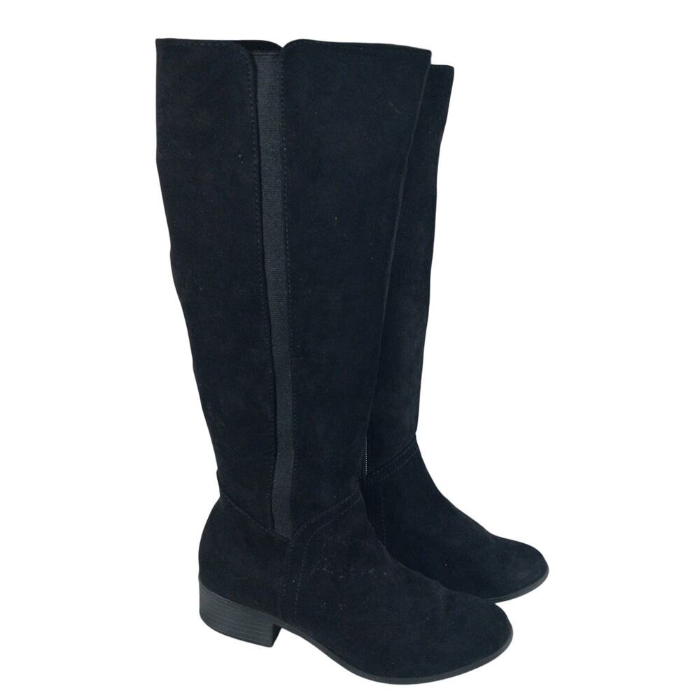 Universal Thread Co.! Black Vegan Leather, Chunky Heel, Zipper Boots! Sz 7.5m